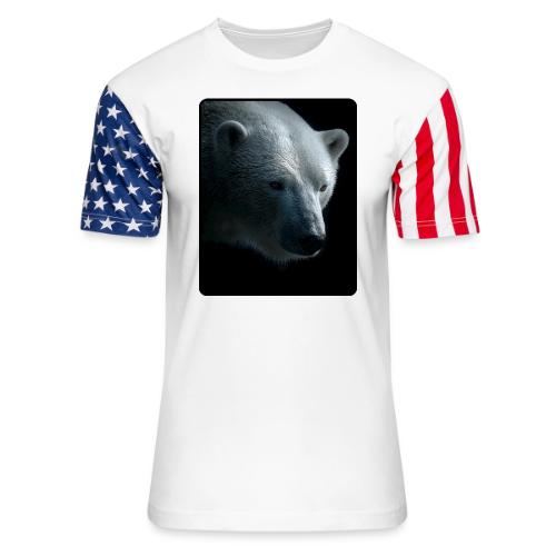 Polar Bear Close-Up Wildlife Design - Unisex Stars & Stripes T-Shirt