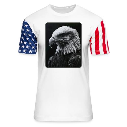 Black White Bald Eagle Design - Unisex Stars & Stripes T-Shirt