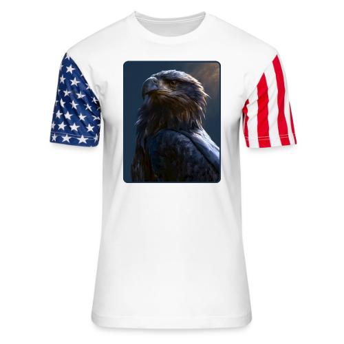 Majestic Eagle Cinematic Portrait Design - Unisex Stars & Stripes T-Shirt