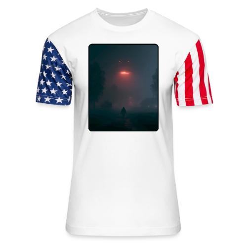 Mysterious UFO Encounter Design - Unisex Stars & Stripes T-Shirt