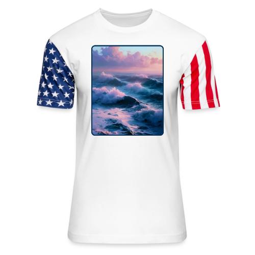 Dreamy Pastel Ocean Sunset Art - Unisex Stars & Stripes T-Shirt