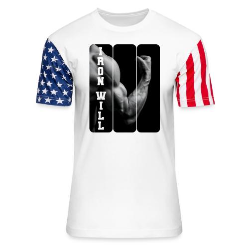 Bodybuilding: Iron Will - Unisex Stars & Stripes T-Shirt