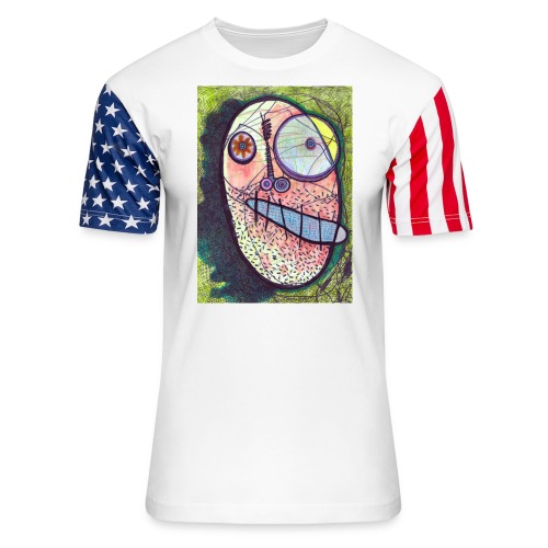 F is for Face -Navy - Unisex Stars & Stripes T-Shirt