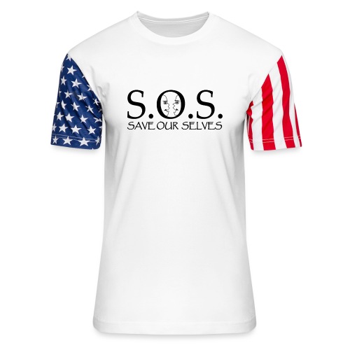 SOS Black on Black - Unisex Stars & Stripes T-Shirt