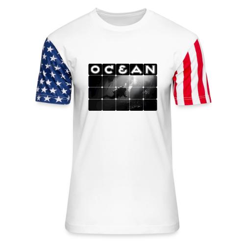 Ocean: Monochrome descent of a scuba diver - Unisex Stars & Stripes T-Shirt