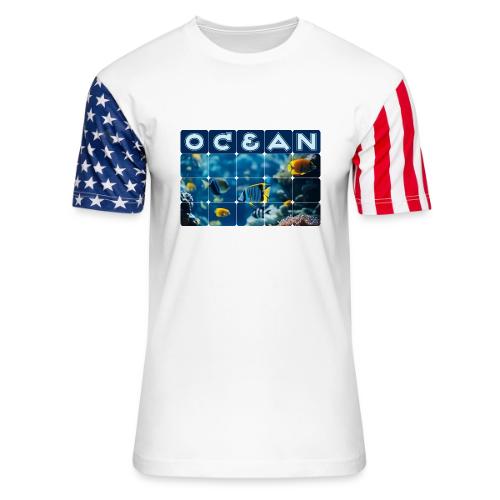 Ocean: Underwater Radiance - Unisex Stars & Stripes T-Shirt