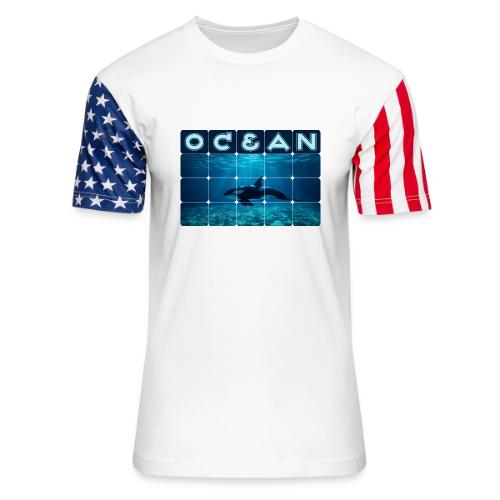 Ocean: Orca in Motion - Unisex Stars & Stripes T-Shirt