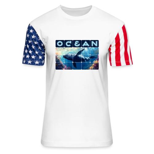 Ocean: Majestic Deep - Unisex Stars & Stripes T-Shirt