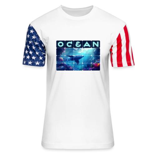 Ocean: Whale’s Path - Unisex Stars & Stripes T-Shirt