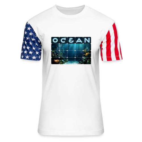 Ocean: Rainbow Reef Life - Unisex Stars & Stripes T-Shirt