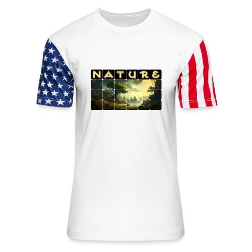 Whispers of Green Peaks - Unisex Stars & Stripes T-Shirt