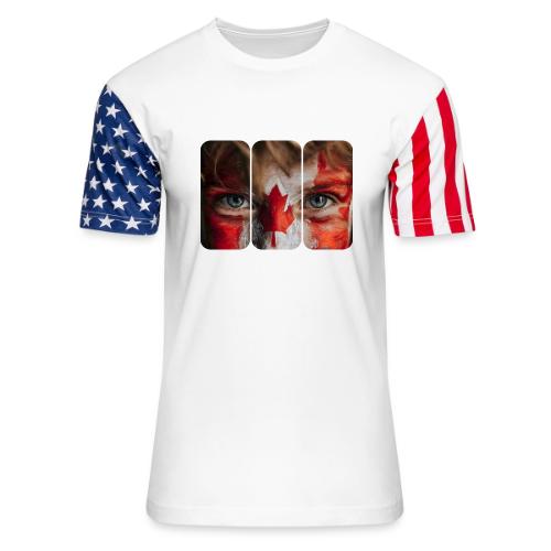 Canada: Maple Leaf Gaze - Unisex Stars & Stripes T-Shirt