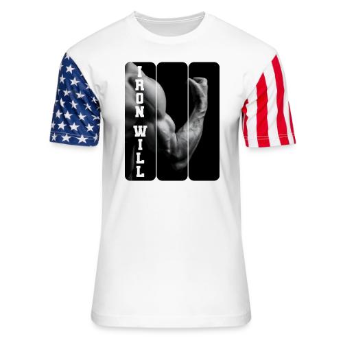 Bodybuilding: Iron Will - Unisex Stars & Stripes T-Shirt