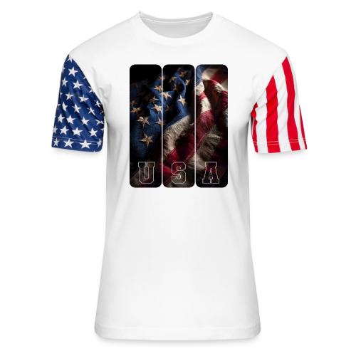 USA: Worn Stars and Stripes - Unisex Stars & Stripes T-Shirt