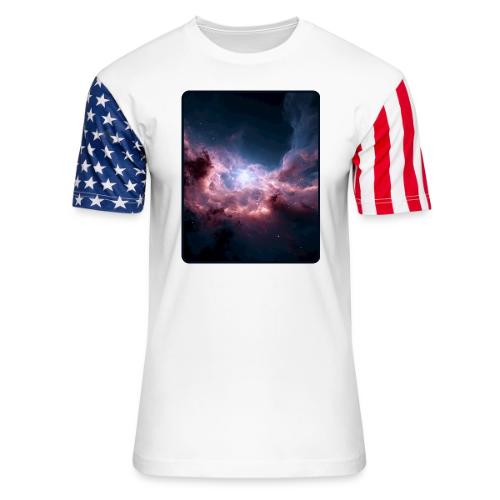 Radiant Cosmic Nebula Artwork - Unisex Stars & Stripes T-Shirt