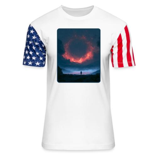 Supernova Reflection Space Scene - Unisex Stars & Stripes T-Shirt