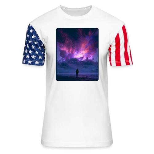 Cosmic Supernova Night Design - Unisex Stars & Stripes T-Shirt