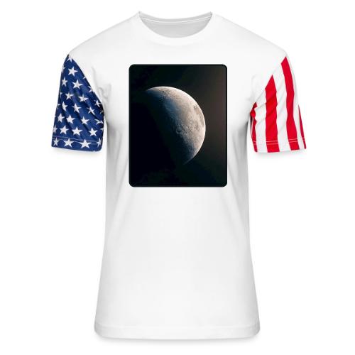 Crescent Moon Celestial Artwork - Unisex Stars & Stripes T-Shirt