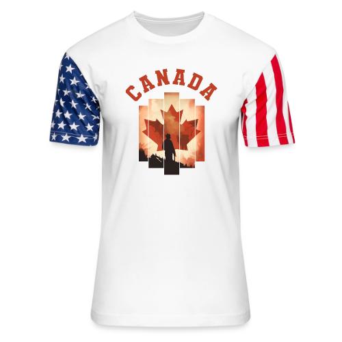 Proud Canadian Shadow - Unisex Stars & Stripes T-Shirt