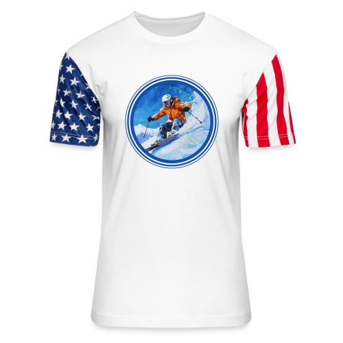 Skiing: On the Edge - Unisex Stars & Stripes T-Shirt
