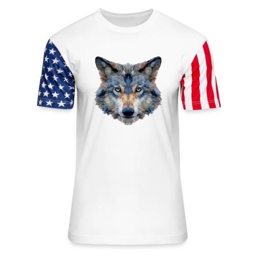 Wolf: Chromatic Wild Gaze - Unisex Stars & Stripes T-Shirt