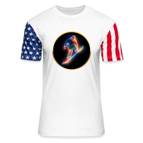 Golden Neon Snowboard - Unisex Stars & Stripes T-Shirt