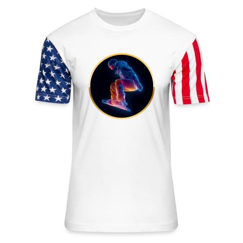 Snowboarding: Arctic Neon Leap - Unisex Stars & Stripes T-Shirt