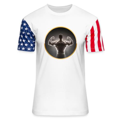 Bodybuilding: Neon Strength Frame - Unisex Stars & Stripes T-Shirt