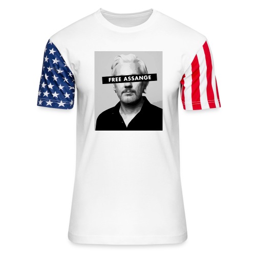 Free Julian Assange - Unisex Stars & Stripes T-Shirt