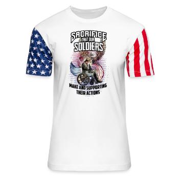 veterans day power of veteran - Unisex Stars & Stripes T-Shirt - white - Front - Damien (186cm)