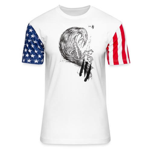 Crow Illustration - Unisex Stars & Stripes T-Shirt