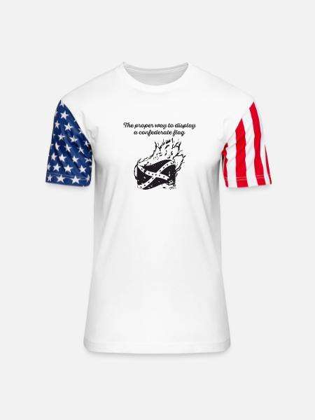 Burn the Confederate Flag - Unisex Stars & Stripes T-Shirt - white