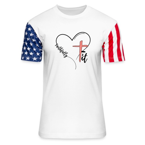 Black Faithfully Fit Logo - Unisex Stars & Stripes T-Shirt