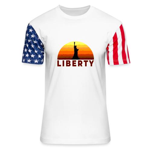 USA: Sunset Liberty Bold - Unisex Stars & Stripes T-Shirt