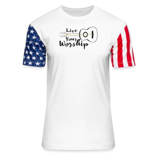 Live Your Worship, Don’t Just Give Lip Service - Unisex Stars & Stripes T-Shirt