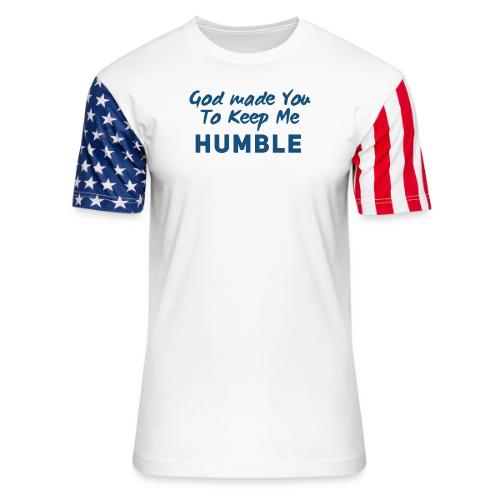 Christian Humility (blue) - Unisex Stars & Stripes T-Shirt