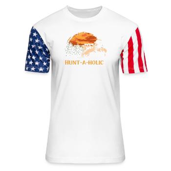 Hunt a holic Deer Hunting Elk Hunter Spearfishing - Unisex Stars & Stripes T-Shirt - white - Front - Damien (186cm)