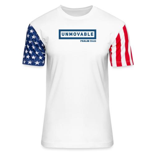 Unmovable: Psalm 55:22 - Unisex Stars & Stripes T-Shirt