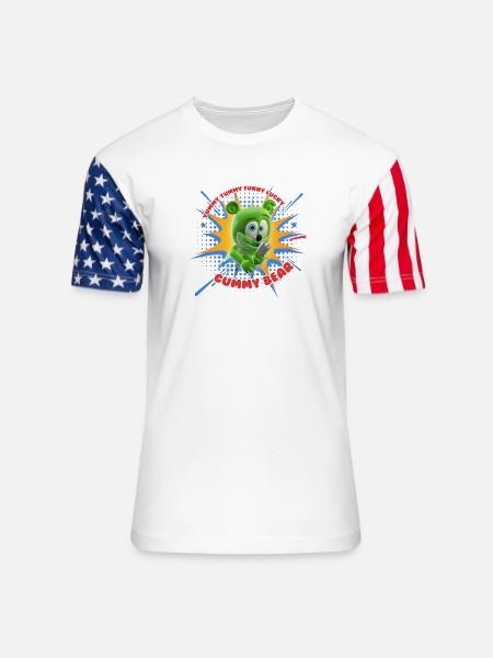 Funny Lucky Gummy Bear - Unisex Stars & Stripes T-Shirt - white
