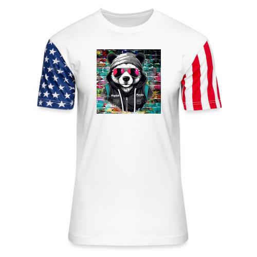 Stylish panda 2 - Unisex Stars & Stripes T-Shirt