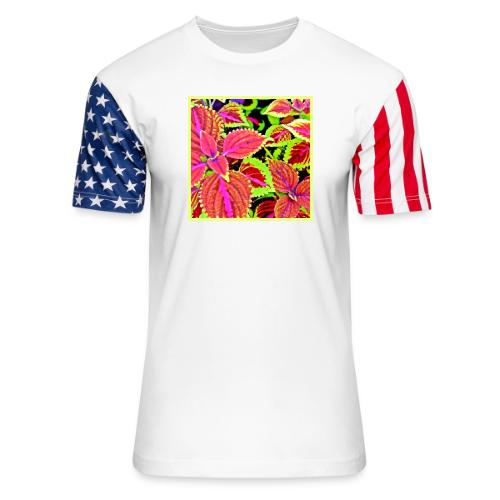 Vibrant RadiantLeaf Dreams Pattern - Unisex Stars & Stripes T-Shirt