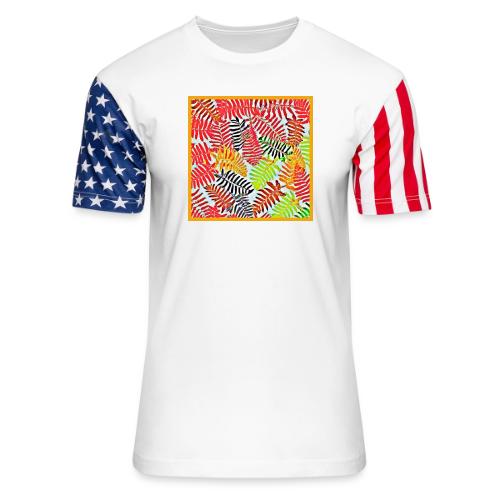 Chic Leaves Artistic Spectrum - Unisex Stars & Stripes T-Shirt