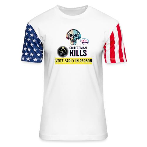 Collectivism Kills Transparent -black font - Unisex Stars & Stripes T-Shirt