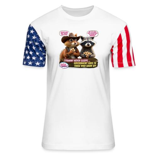 Freedom Squirrel and Raccoon - Unisex Stars & Stripes T-Shirt