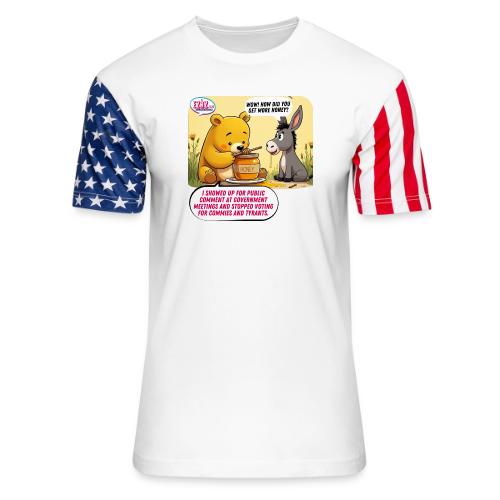 Honey Bear - Fire Tyrants - Unisex Stars & Stripes T-Shirt