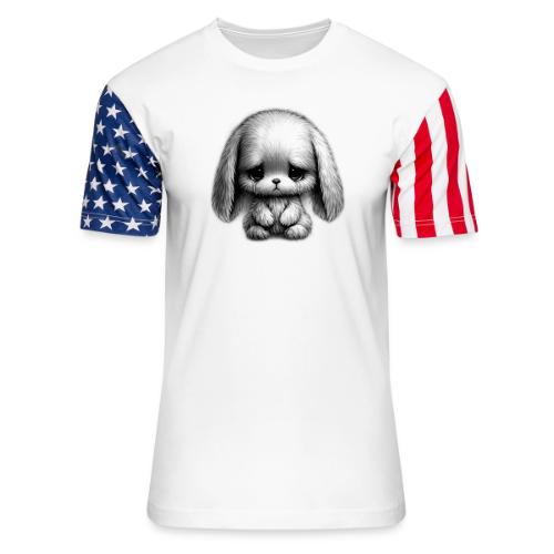 Sad Puppy Meme with Puppy Standing - Unisex Stars & Stripes T-Shirt