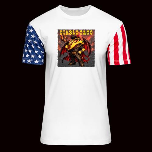 The Diablo Taco Spicy Demon Character - Unisex Stars & Stripes T-Shirt