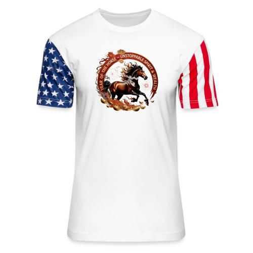Year of the Horse Fiery Spirit T Shirt, Lunar New - Unisex Stars & Stripes T-Shirt
