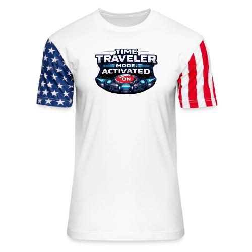 Time Traveler Mode – Futuristic Neon Sci-Fi Tee - Unisex Stars & Stripes T-Shirt