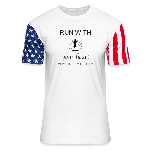 Run with your heart - Unisex Stars & Stripes T-Shirt
